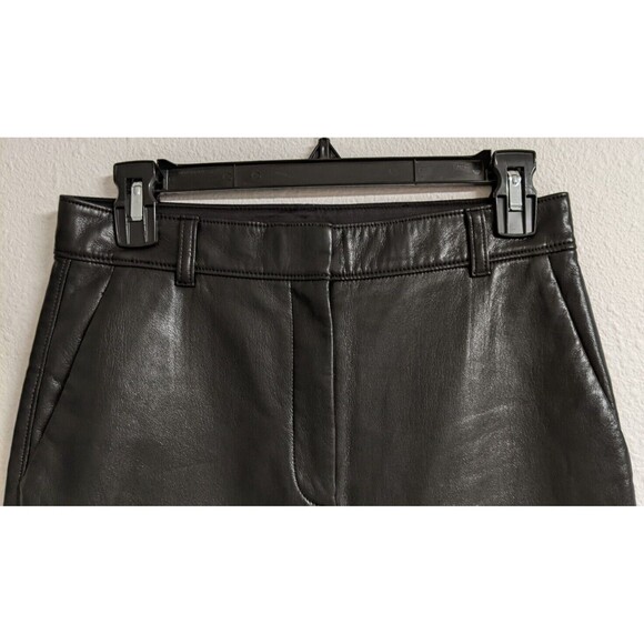 Gorgeous Artitzia BABATON Cropped Black Vegan Leather Trouser Pant SZ 6 - Picture 4 of 14